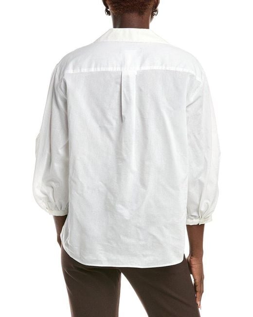 Max Mara White Weekend Ceci Silk-Blend Wrap Top