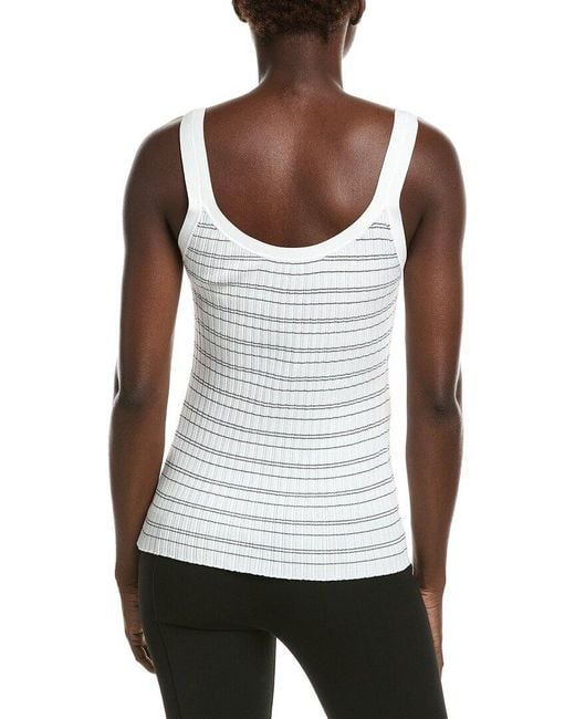 Theory White Knit Contrast Tank