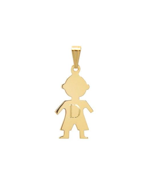 Jane Basch Metallic 14k Boy Initial Enhancer (a-z)