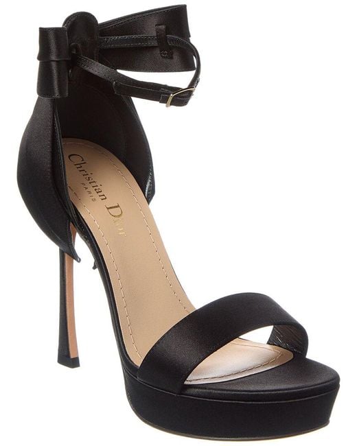 Dior Black Mlle Satin Platform Sandal