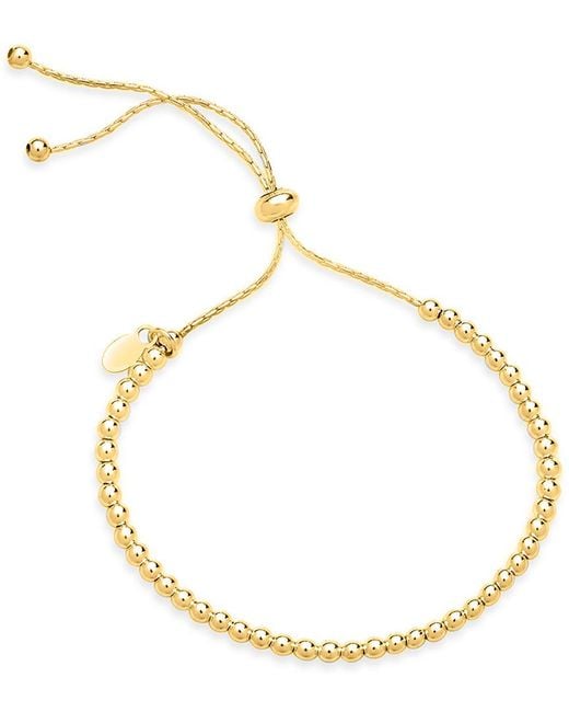 Sterling Forever Metallic 14k Plated Beaded Slider Bracelet