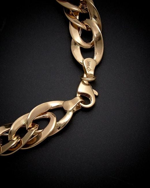 Italian Gold Black 14k Flat Link Bracelet