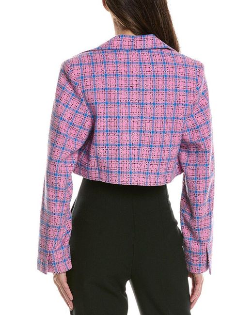 Ganni Purple Cropped Blazer