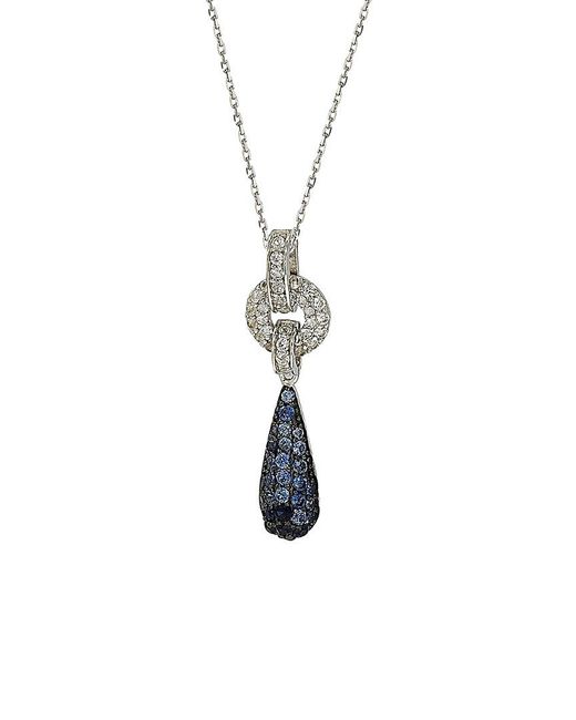 Suzy Levian White 18k & Silver 5.47 Ct. Tw. Sapphire Necklace