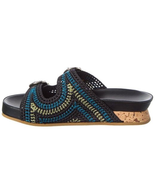 Ferragamo Blue Shaula Leather Sandal
