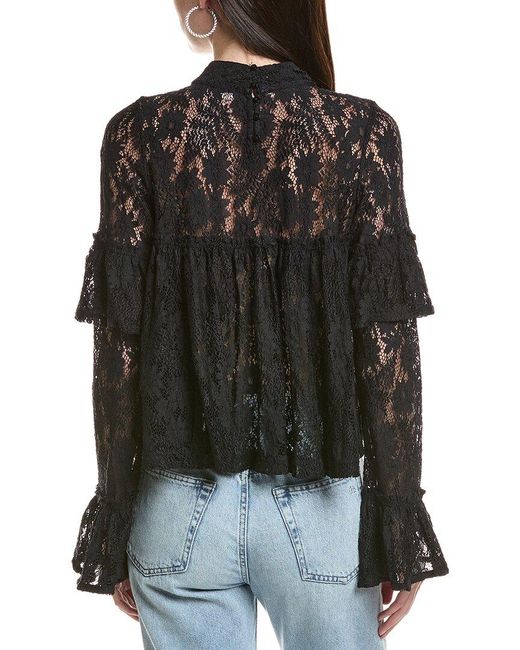 Free People Black Lilabeth Lace Top