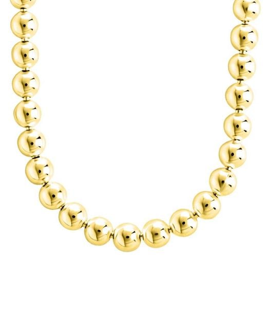 Sterling Forever Metallic 14K Plated Basia Dainty Beaded Chain Necklace