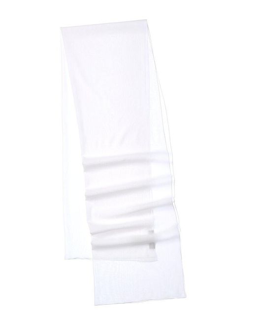 Dolce & Gabbana White Chiffon Silk-Blend Scarf