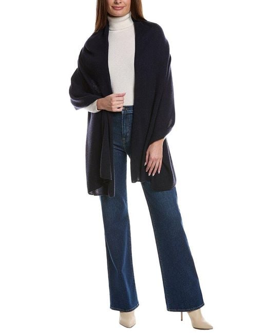 Phenix Blue Solid Jersey Cashmere Wrap