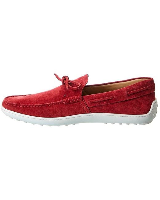 Tod's Red Suede Loafer for men