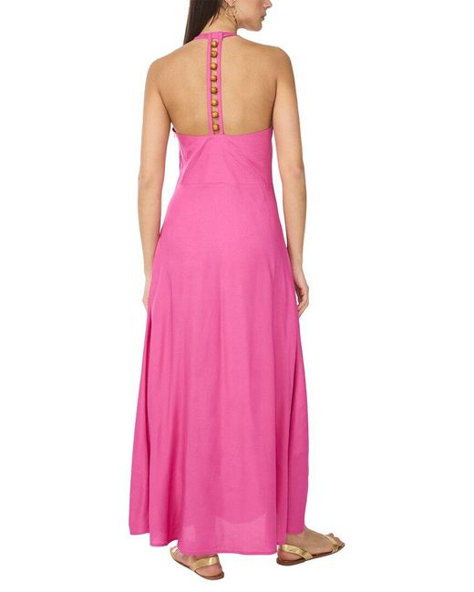 Vince Camuto Pink Halter Neck Maxi Dress
