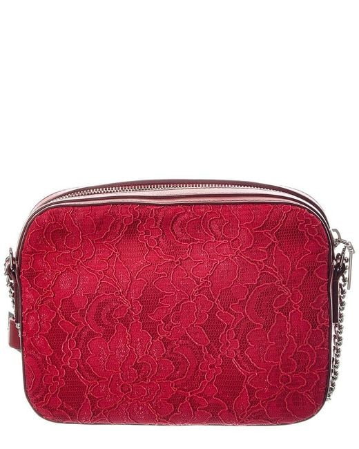 Roger Vivier Red Logo Leather Shoulder Bag