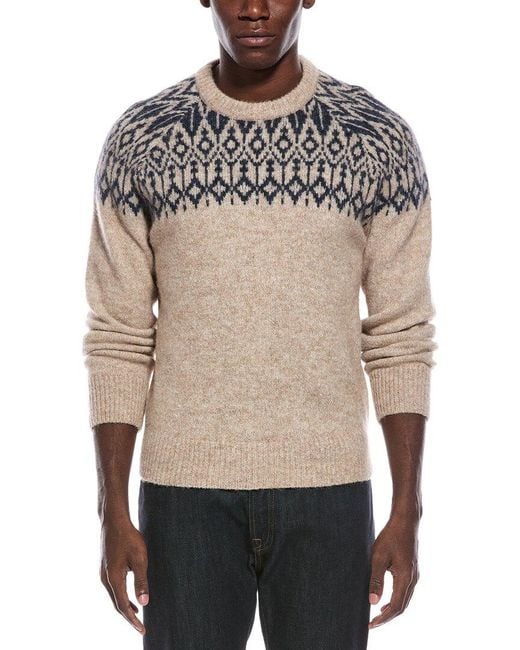 Brunello Cucinelli Gray Alpaca & Wool-Blend Crewneck Sweater for men