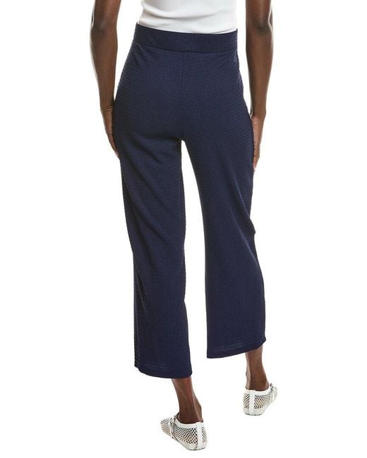 Jones New York Blue Seabreeze Crinkle Wide Leg Crop Pant