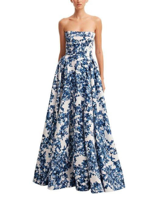 Homeyee Blue Printed Maxi Dress