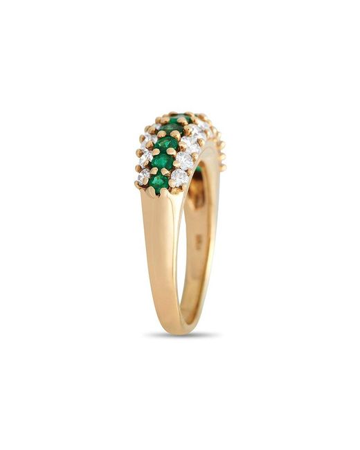 Tiffany & Co Metallic 18K 1.70 Ct. Tw. Diamond & Emerald Ring (Authentic Pre-Owned)