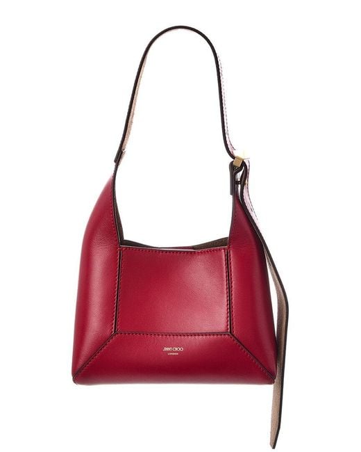 Jimmy Choo Red Diamond Small Leather Hobo Bag
