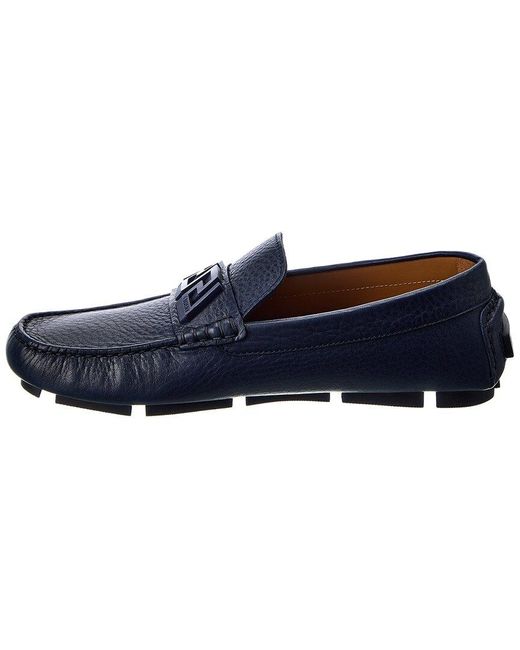 Versace Blue Leather Loafer for men