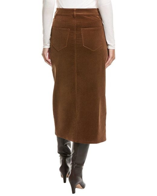 PAIGE Brown Meadow Midi Skirt