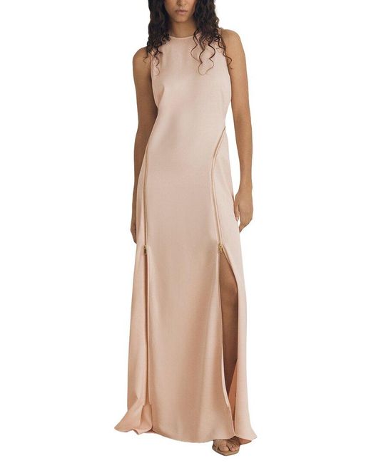 Reiss Natural Leanna Sleeveless Wool-Blend Zip Dress