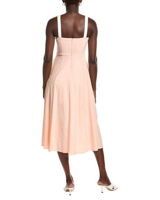 Marion Natural Lace Slitted Mid Dress