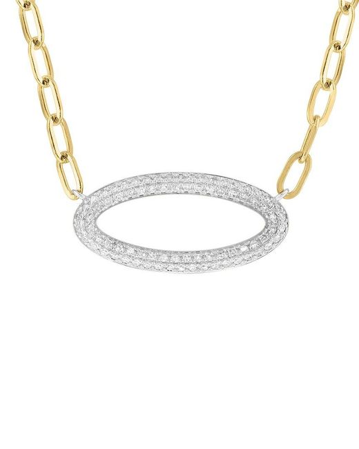 Effy Fine Jewelry Metallic 14K Over 0.46 Ct. Tw. Diamond Necklace