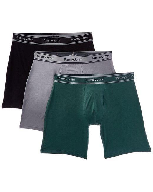 Tommy John Green Set Of 3 Essential Luxe Bamboo Boxer Brief for men