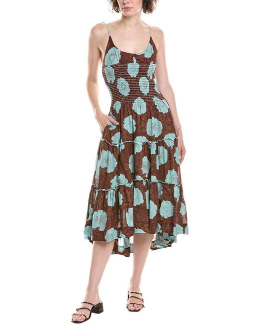 Free People Brown Adriel Midi Dress