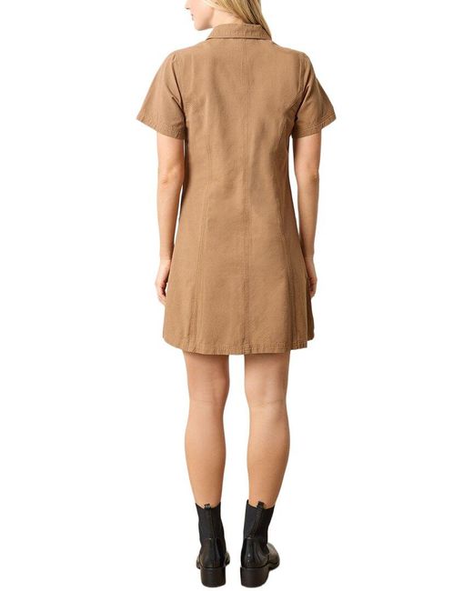 Lilla P Brown Twill Paneled Shirt Dress