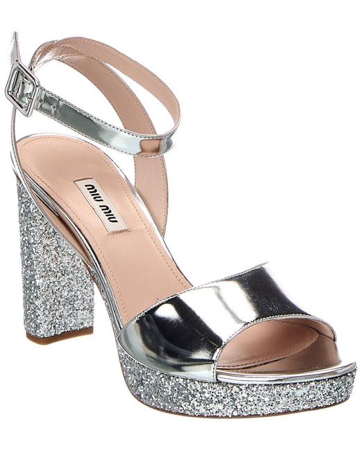 Miu Miu Metallic Patent Sandal