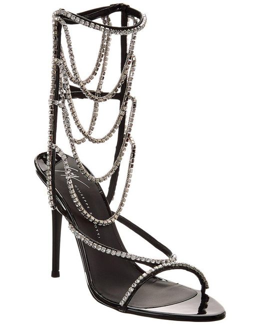 Giuseppe Zanotti Black Cristelle 105 Vinyl Sandal