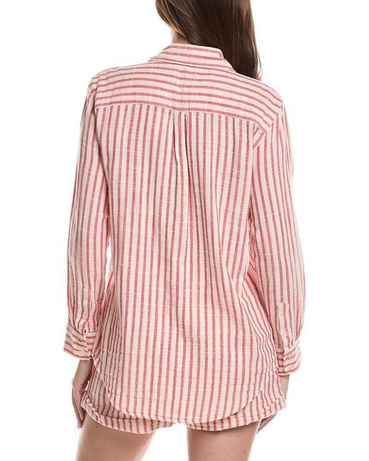Z Supply Pink Saturdays Stripe Shirt