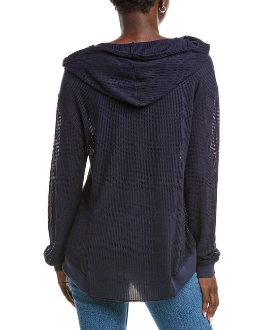 XCVI Blue Wearables Mesh Sidel Hoodie