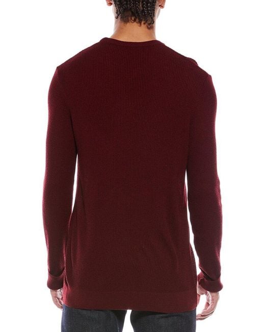Stone Rose Red Waffle Knit Wool-Blend Shirt for men