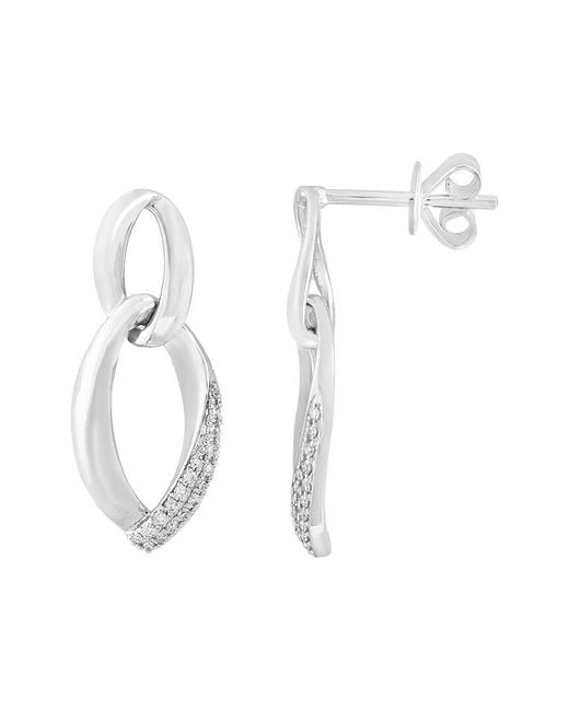 Effy Fine Jewelry White 14K 0.11 Ct. Tw. Diamond Earrings