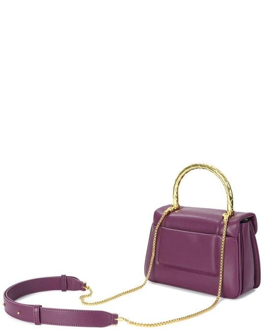 Tiffany & Fred Paris Purple Leather Top Handle Satchel