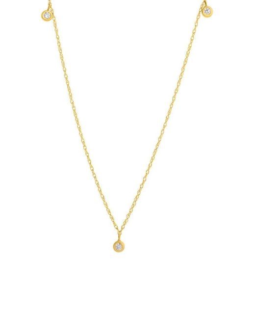 MaxColor Metallic 14K 0.06 Ct. Tw. Lab-Grown Diamond Necklace