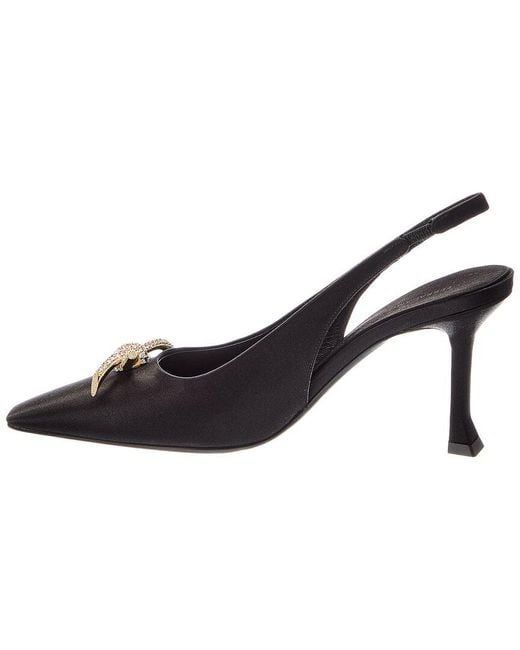 Ferragamo Metallic Arlene 85 Silk Slingback Pump