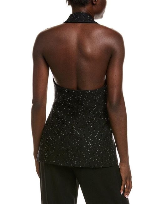 Michael Kors Black Sequin Wool Halter Jacket