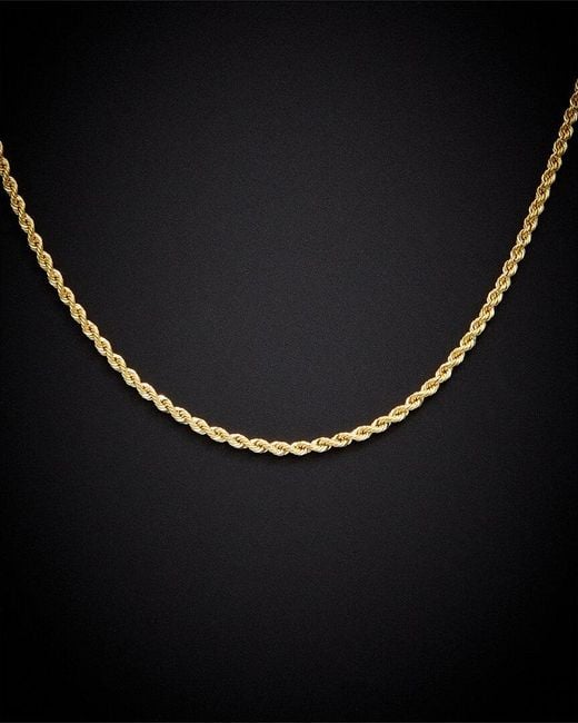 Italian Gold Black 14K 1.9Mm Semi-Solid Rope Necklace
