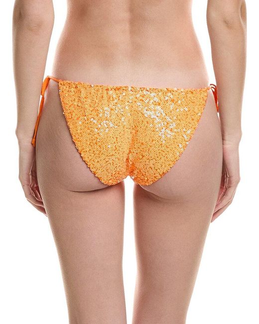 Norma Kamali Orange Petite Sequin String Bikini Bottom