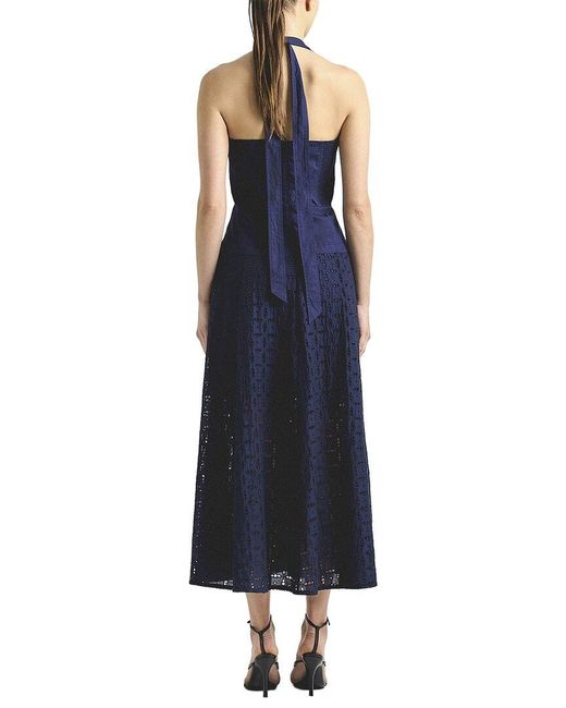10 Crosby Derek Lam Blue Maris Eyelet Halter Dress