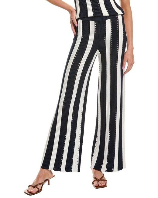 Rowing Blazers Blue Knit Stripe Wool-Blend Pant