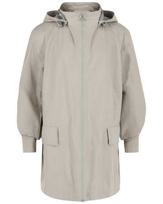 Ferragamo Gray Hooded Gancini Rain Jacket for men