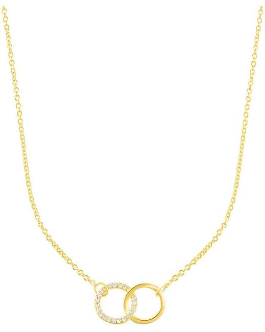 Adornia Metallic 14K Plated Cz Adjustable Pave Rings Necklace