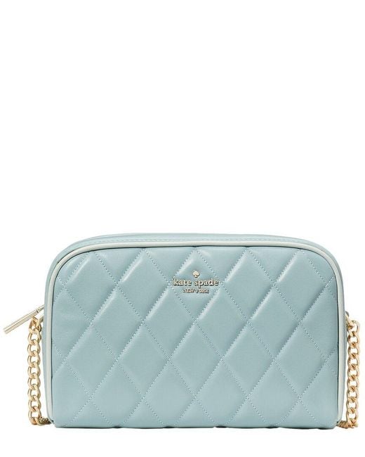 Kate Spade Blue Carey Colorblock Edge Quilted Leather Camera Bag