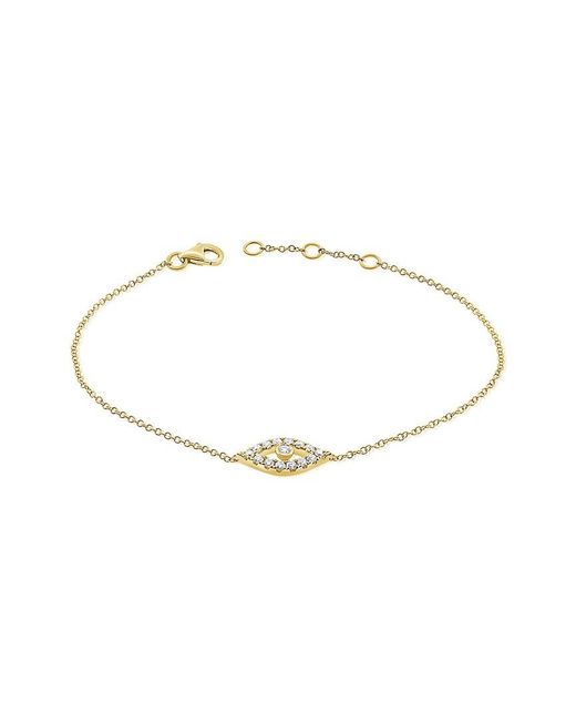 Sabrina Designs White 14k 0.24 Ct. Tw. Diamond Evil Eye Bracelet