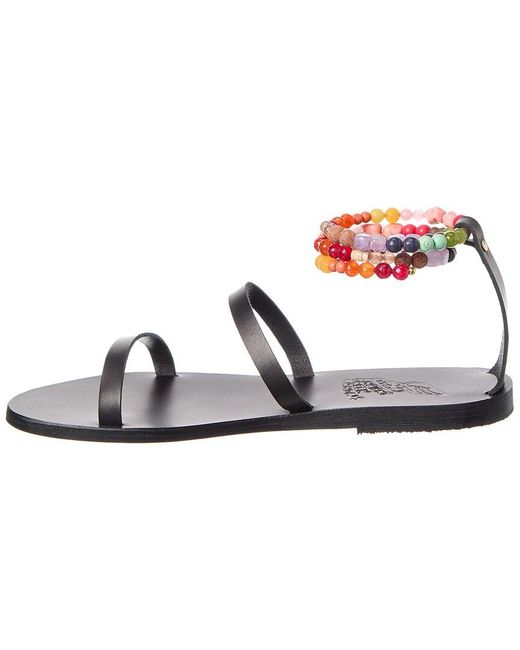 Ancient Greek Sandals Metallic Smirni Leather Sandal