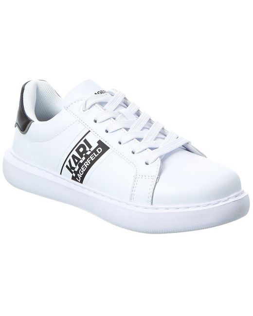 Karl Lagerfeld Metallic Side Logo Leather Sneaker for men