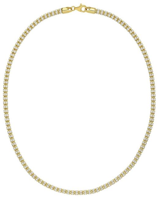 Italian Silver Metallic Italian Over Ice Chain Necklace
